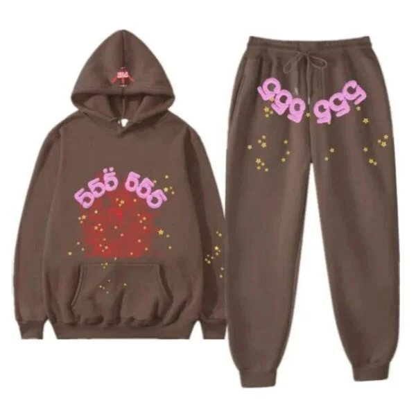 Sp5der Angel Number Tracksuit Brown Sp5der Angel Number Tracksuit Brown