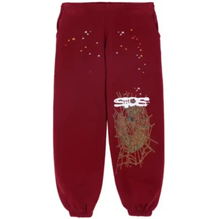 Sp5der Logo Tracksuit Maroon h