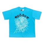 Sp5der OG Web V2 Tee – Cyan