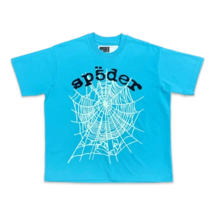 Sp5der OG Web V2 Tee – Cyan