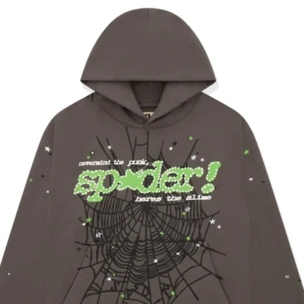 Sp5der Punk V2 Hoodie Slate Grey d