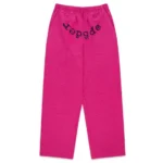 Sp5der Rhinestone Logo Sweatpants Pink