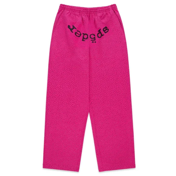 Sp5der Rhinestone Logo Sweatpants Pink Sp5der Rhinestone Logo Sweatpants Pink