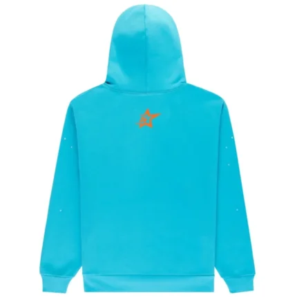 Sp5der Web Graphic Hoodie Turquoise Orange d